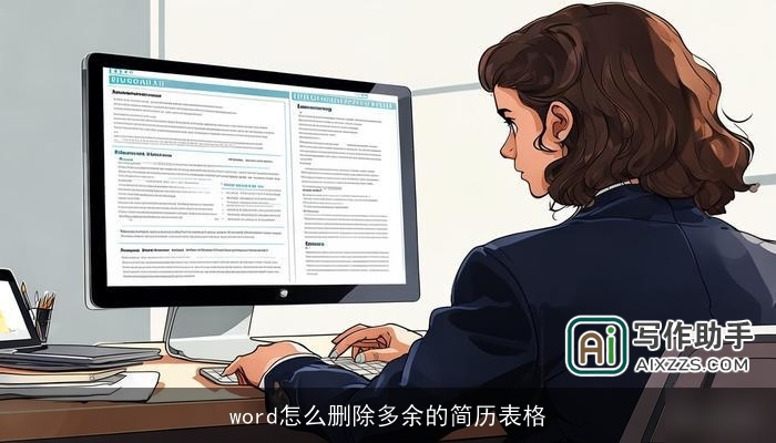 word怎么删除多余的简历表格