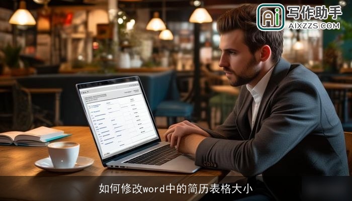 如何修改word中的简历表格大小