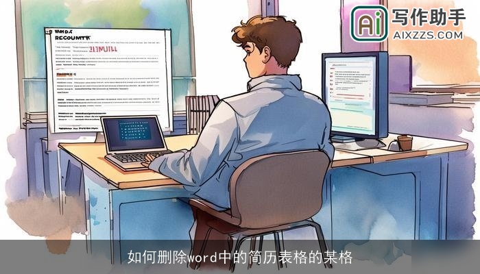 如何删除word中的简历表格的某格