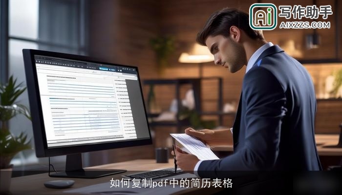 如何复制pdf中的简历表格