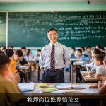 教师岗位推荐信范文