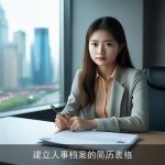 建立人事档案的简历表格
