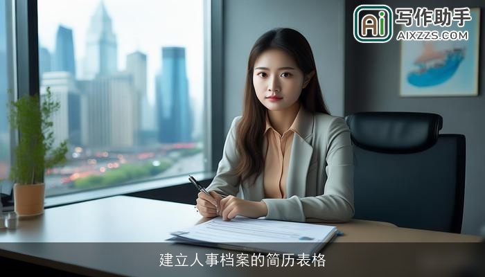建立人事档案的简历表格