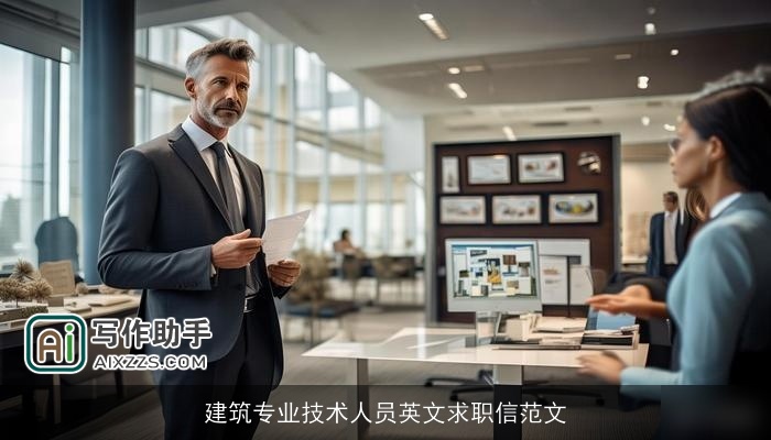 建筑专业技术人员英文求职信范文