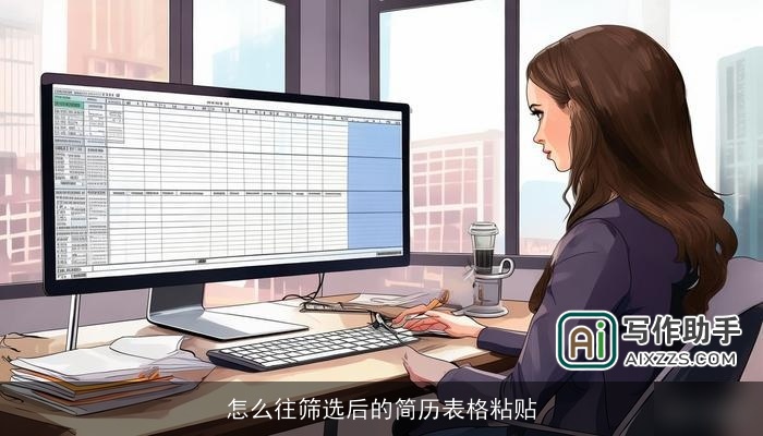 怎么往筛选后的简历表格粘贴