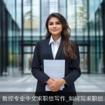 数控专业中文求职信写作_如何写求职信
