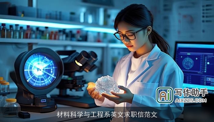 材料科学与工程系英文求职信范文