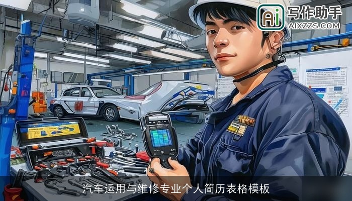 汽车运用与维修专业个人简历表格模板