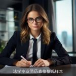 法学专业简历表格格式样本