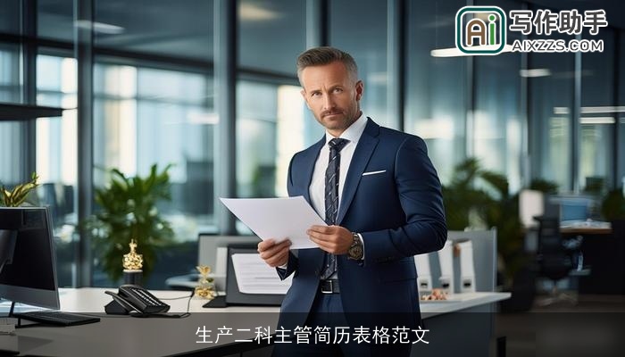 生产二科主管简历表格范文