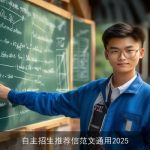 自主招生推荐信范文通用2025