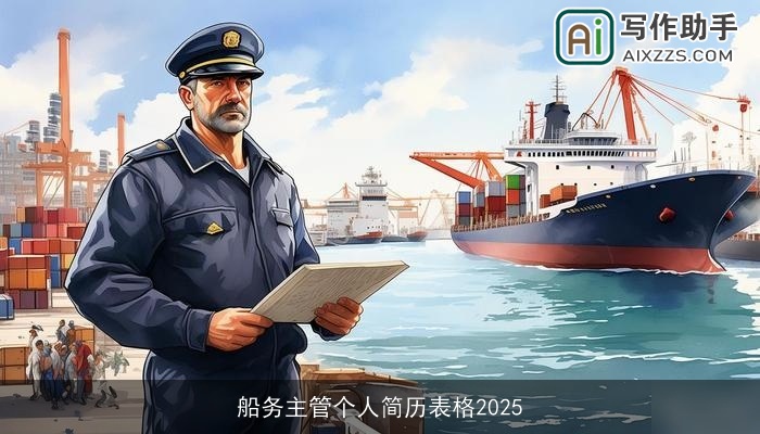 船务主管个人简历表格2025