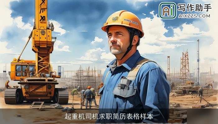 起重机司机求职简历表格样本