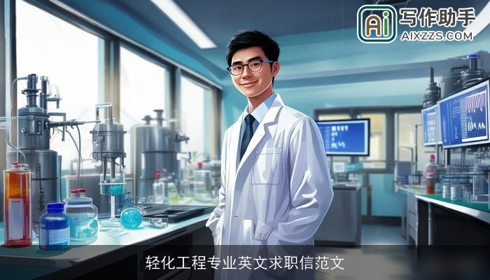 轻化工程专业英文求职信范文