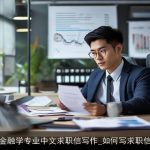 金融学专业中文求职信写作_如何写求职信