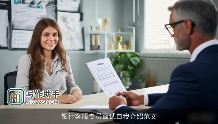 银行客服专员面试自我介绍范文