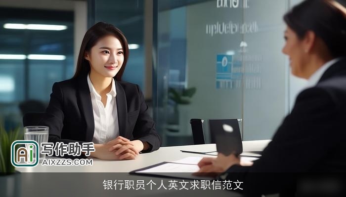 银行职员个人英文求职信范文