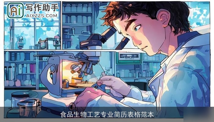 食品生物工艺专业简历表格范本
