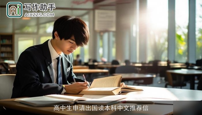 高中生申请出国读本科中文推荐信