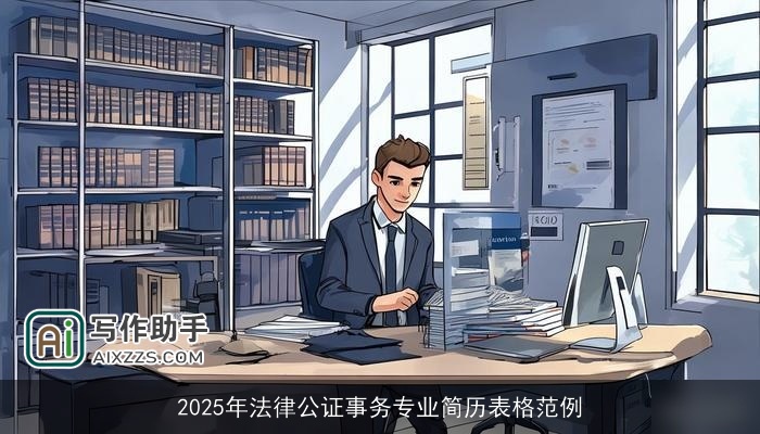 2025年法律公证事务专业简历表格范例