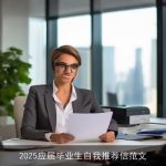 2025应届毕业生自我推荐信范文