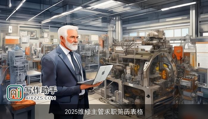 2025维修主管求职简历表格