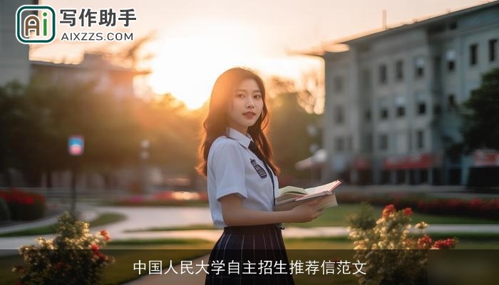 中国人民大学自主招生推荐信范文