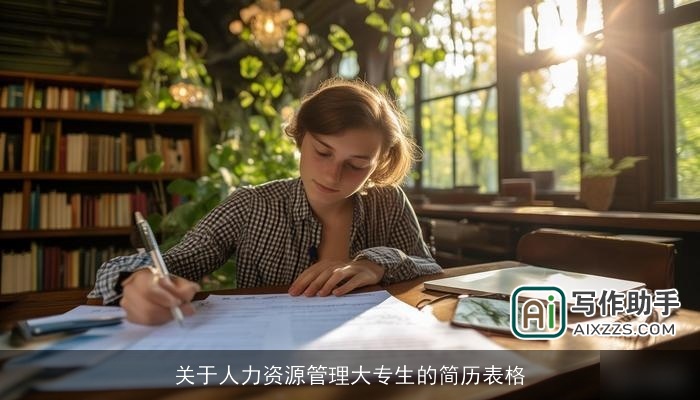 关于人力资源管理大专生的简历表格
