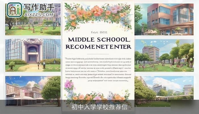 初中入学学校推荐信