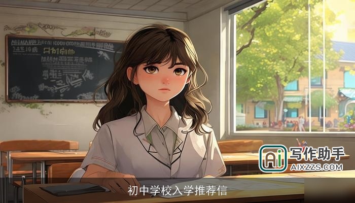 初中学校入学推荐信