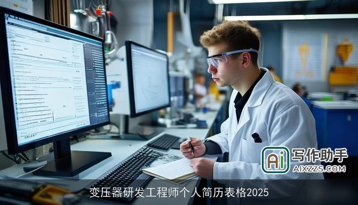 变压器研发工程师个人简历表格2025