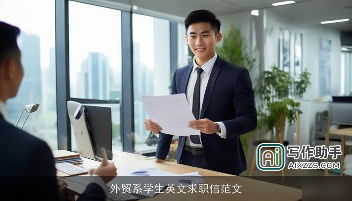 外贸系学生英文求职信范文