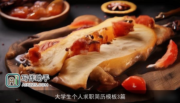 大学生个人求职简历模板3篇