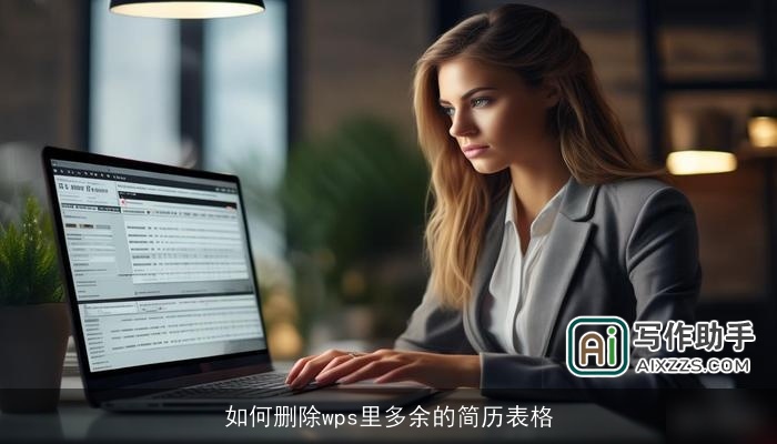 如何删除wps里多余的简历表格