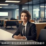 应聘银行职位的英文求职信范文及翻译