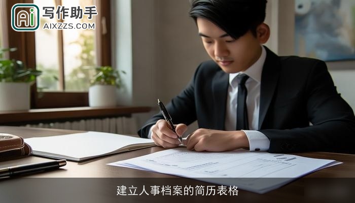 建立人事档案的简历表格