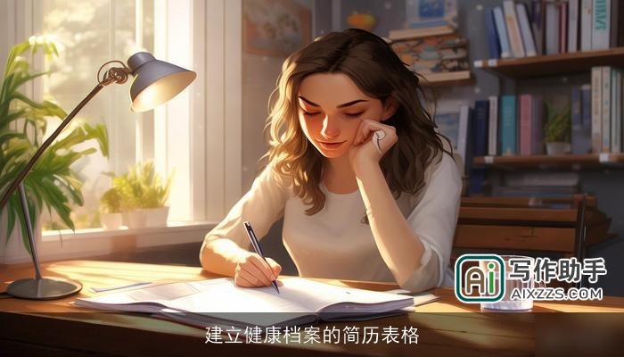 建立健康档案的简历表格