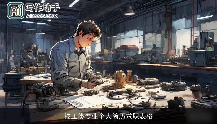 技工类专业个人简历求职表格