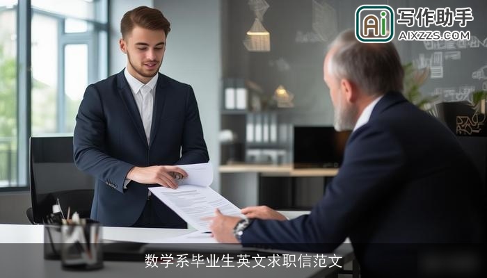 数学系毕业生英文求职信范文