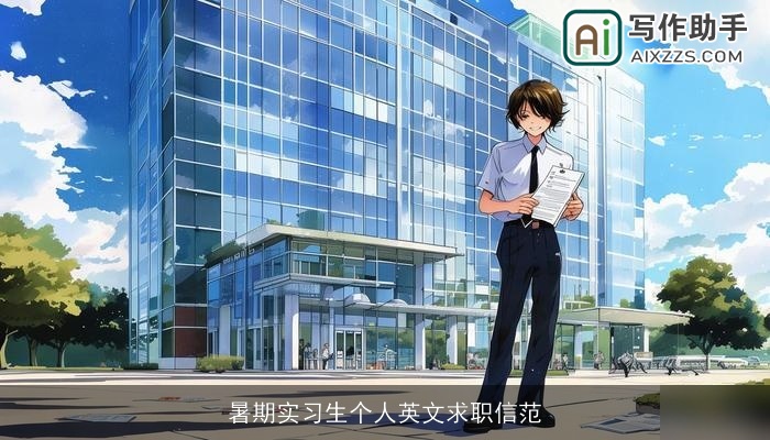 暑期实习生个人英文求职信范