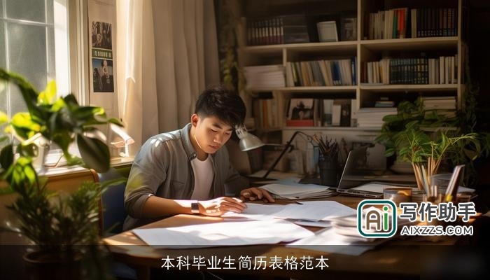 本科毕业生简历表格范本