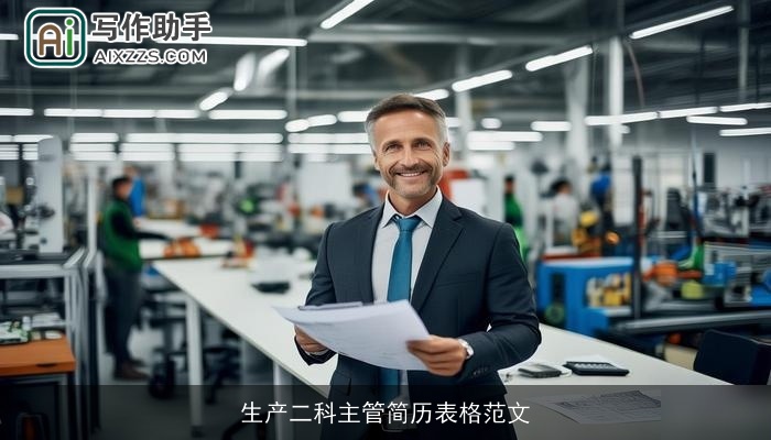 生产二科主管简历表格范文