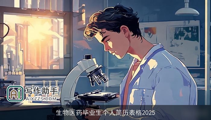 生物医药毕业生个人简历表格2025