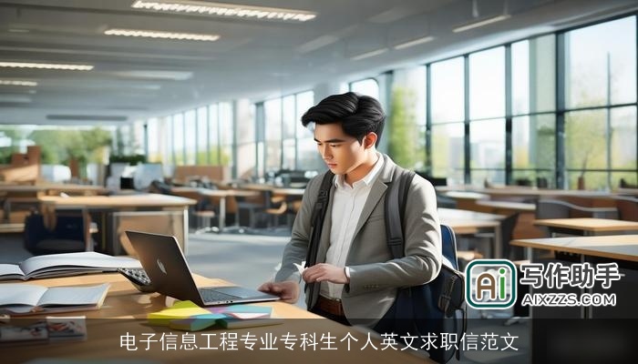 电子信息工程专业专科生个人英文求职信范文