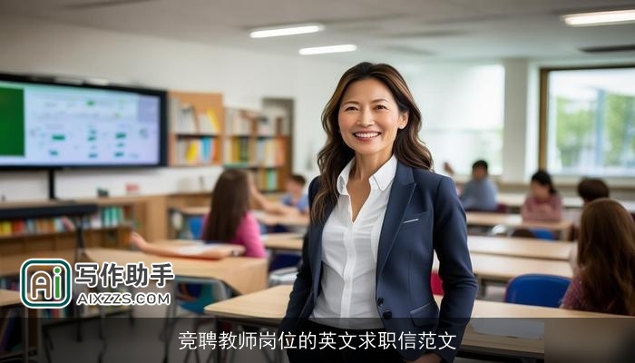 竞聘教师岗位的英文求职信范文