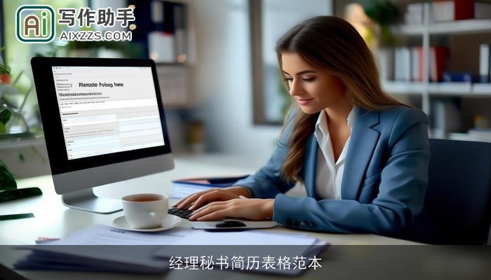 经理秘书简历表格范本