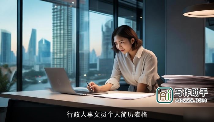 行政人事文员个人简历表格