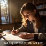 解读大学生的求职信_如何写求职信