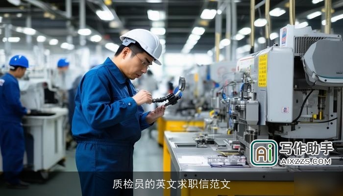 质检员的英文求职信范文