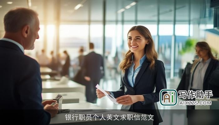 银行职员个人英文求职信范文